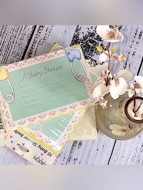 NWT Vintage Carlton Cards Baby Shower Invitations NOS Sealed (20 Total)